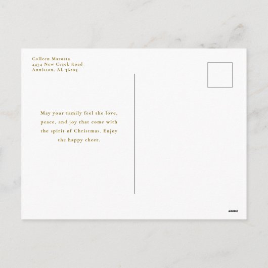 Vrolijke kerstgroet met Photo Insert Gold Feestdagenkaart