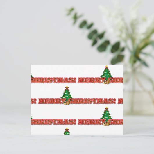 Vrolijke kerstgroet / uitnodiging vakantie (Staand voorkant)