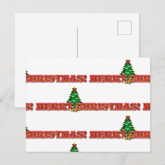 Vrolijke kerstgroet / uitnodiging vakantie (Voorkant / Achterkant)