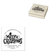 Vrolijke kerstgroeten Aangepast retouradres Rubberstempel (Gestempeld)