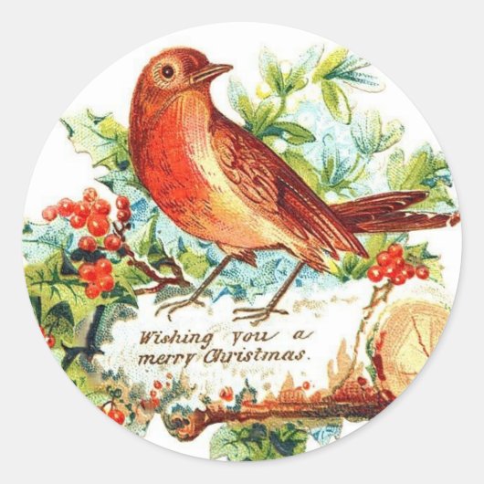Vrolijke Kerstgroeten Ronde Sticker (Voorkant)