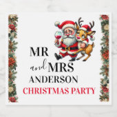 Vrolijke kerstgroeten Santa Bier Etiket (Enkel label)