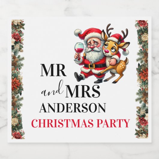 Vrolijke kerstgroeten Santa Bier Etiket (Enkel label)