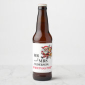 Vrolijke kerstgroeten Santa Bier Etiket (Voorkant)