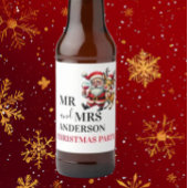 Vrolijke kerstgroeten Santa Bier Etiket