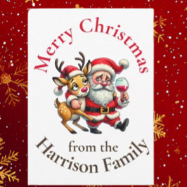 Vrolijke kerstgroeten Santa Feestdagenkaart