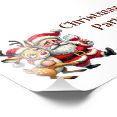 Vrolijke kerstgroeten Santa Foto Afdruk (Hoek)