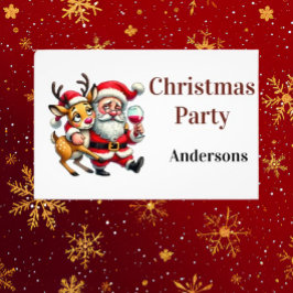 Vrolijke kerstgroeten Santa Foto Afdruk