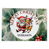 Vrolijke kerstgroeten Santa Groot Cadeauzakje (Achterkant)