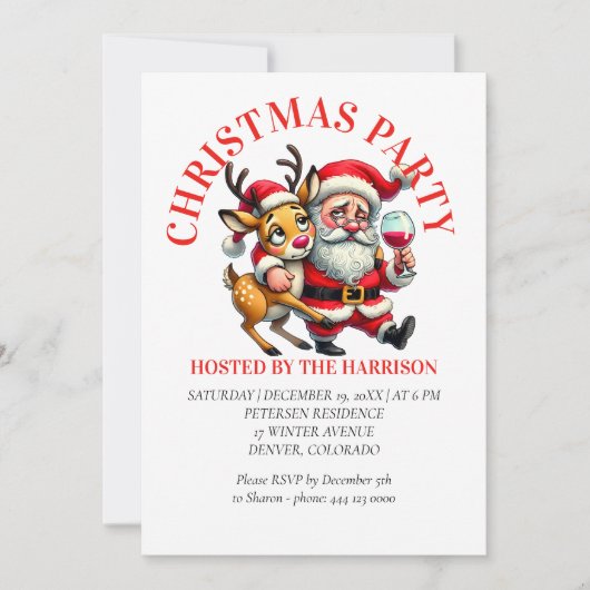 Vrolijke kerstgroeten Santa Kaart (Voorkant)