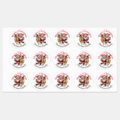 Vrolijke kerstgroeten Santa Labels (Vel)