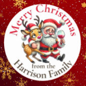 Vrolijke kerstgroeten Santa Labels