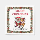 Vrolijke kerstgroeten Santa Servet (Voorkant)