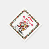 Vrolijke kerstgroeten Santa Servet (Hoek)