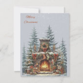 Vrolijke kersthaard in de bossen kaart (Voorkant)