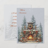 Vrolijke kersthaard in de bossen kaart (Voorkant / Achterkant)