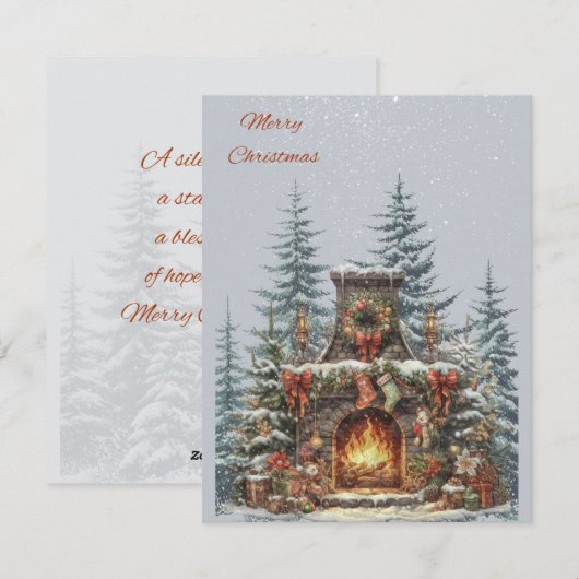 Vrolijke kersthaard in de bossen kaart (Voorkant / Achterkant)