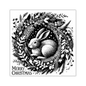 Vrolijke kersthaas rubberstempel (Afrduk)