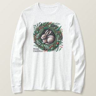 Vrolijke kersthaas t-shirt