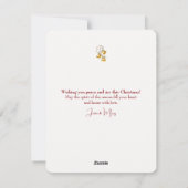 Vrolijke kersthond met kerstmuts en Ornament Feestdagenkaart (Achterkant)