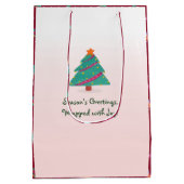 Vrolijke Kersthond Schaatsen Naam Roze Rood Medium Cadeauzakje (Achterkant)