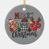 Vrolijke Kersthonden Hond Mama Paws Keramisch Ornament (Voorkant)