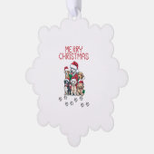 Vrolijke kersthonden ornament kaart (Links)