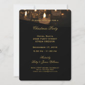 Vrolijke Kerstkaars Licht Zwart Goud Tekst Kaart (Achterkant)