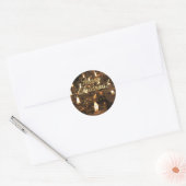 Vrolijke Kerstkaarsen Kaarslicht Romantisch Ronde Sticker (Envelop)