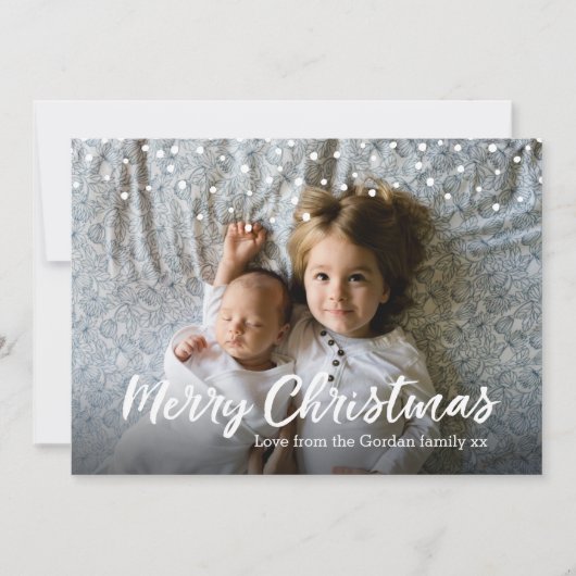 Vrolijke kerstkaart familie foto (Voorkant)