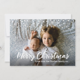 Vrolijke kerstkaart familie foto