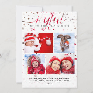 VROLIJKE Kerstkaart + kleurafgestemde typografie