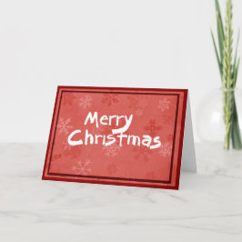 Vrolijke Kerstkaart met rood sneeuwvlokpatroon Feestdagen Kaart