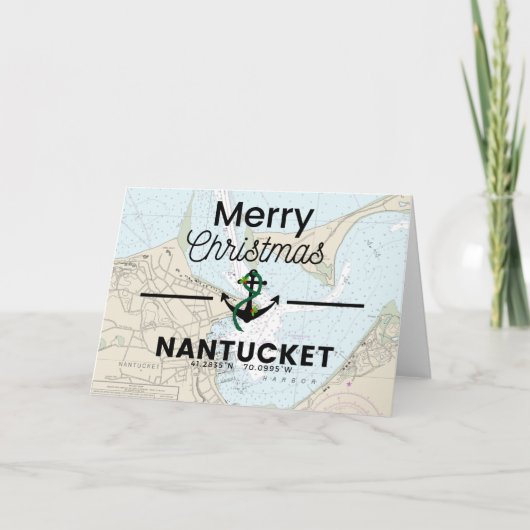 Vrolijke kerstkaart - Nantucket Feestdagen Kaart (Voorkant)