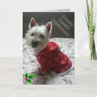 Vrolijke Kerstkaart Westie voor uw westie Feestdagen Kaart