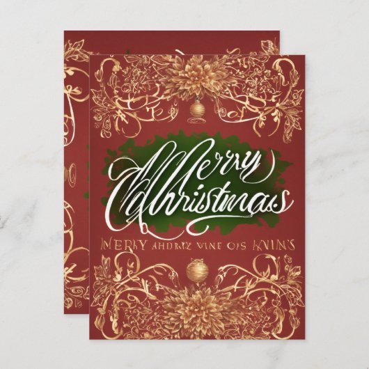 Vrolijke kerstkaarten feestdagenkaart (Voorkant / Achterkant)