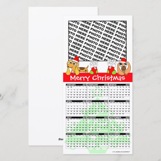 Vrolijke Kerstkalender 2011 Fotokaart Doggie Feestdagenkaart (Voorkant / Achterkant)