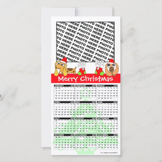 Vrolijke Kerstkalender 2011 Fotokaart Doggie Feestdagenkaart (Voorkant)
