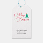 Vrolijke kerstkalligrafie  cadeaulabel (Voorkant)