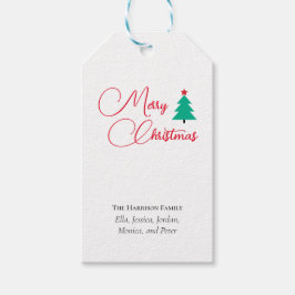 Vrolijke kerstkalligrafie  cadeaulabel