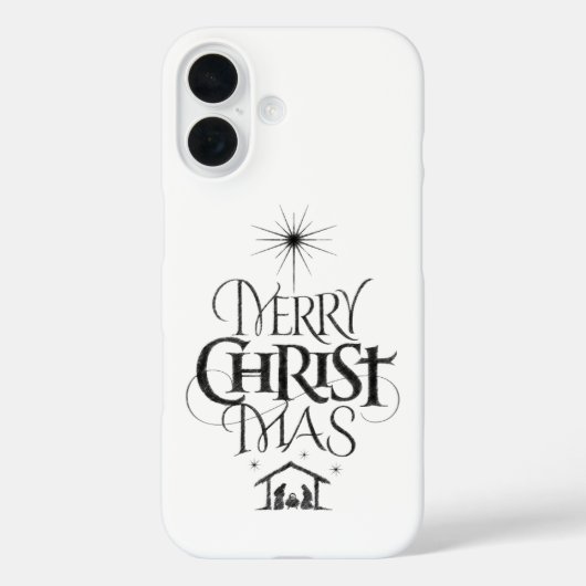 Vrolijke kerstkalligrafie Christelijk Christ God Case-Mate iPhone Case (Achterkant)