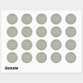Vrolijke kerstkalligrafie Elegant Sage Green Ronde Sticker (Vel)