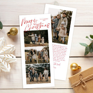 Vrolijke kerstkalligrafie Five Slim Photo Feestdagenkaart