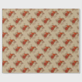 Vrolijke kerstkardinalen cadeaupapier (Vlak)