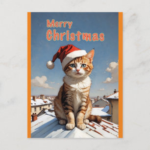vrolijke kerstkat briefkaart