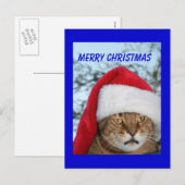 VROLIJKE KERSTKAT FEESTDAGENKAART (Voorkant / Achterkant)