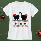 Vrolijke Kerstkat Grappig Schattige Personaliseer  T-shirt