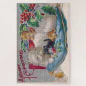 Vrolijke Kerstkat Kittens Legpuzzel (Verticaal)