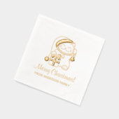 Vrolijke kerstkat van familie folie servetten (Links)