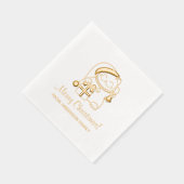 Vrolijke kerstkat van familie folie servetten (Rechts)